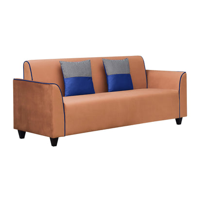 Beckett Cushion Back Fabric Sofa - Orange & Blue