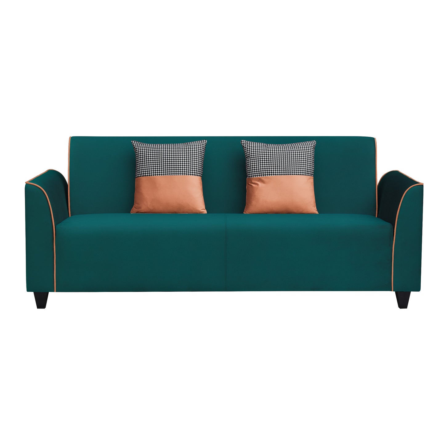 Beckett Cushion Back Fabric Sofa - Green & Orange