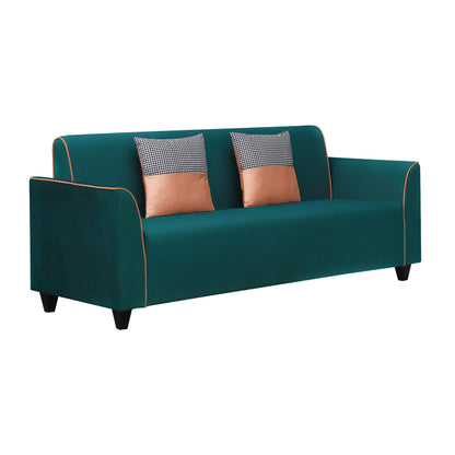 Beckett Cushion Back Fabric Sofa - Green & Orange