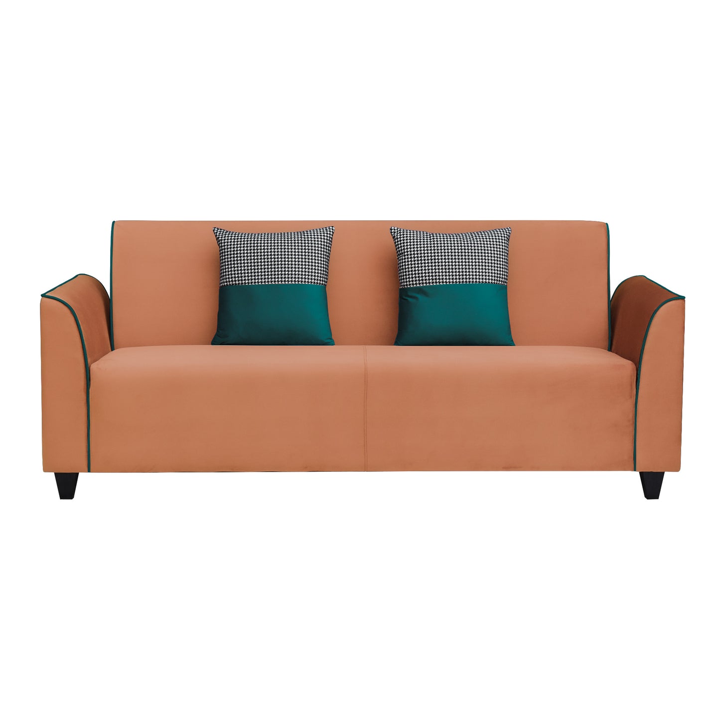 Beckett Cushion Back Fabric Sofa - Orange & Green