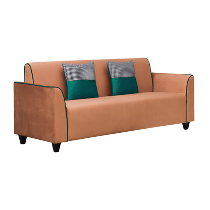 Beckett Cushion Back Fabric Sofa - Orange & Green