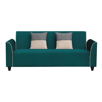 Beckett Cushion Back Fabric Sofa - Green & Beige