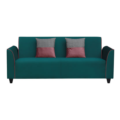 Beckett Cushion Back Fabric Sofa - Green & Dark Pink