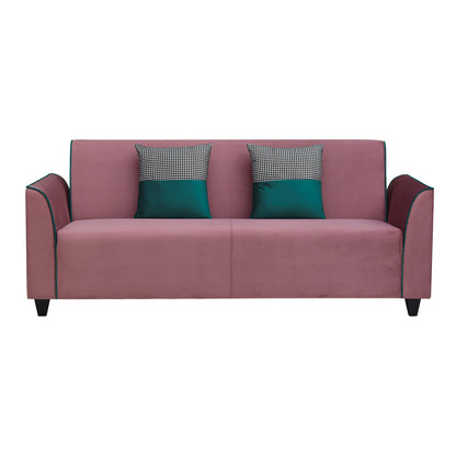 Beckett Cushion Back Fabric Sofa - Dark Pink & Green