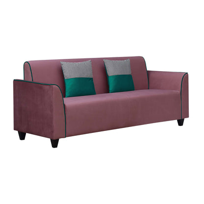 Beckett Cushion Back Fabric Sofa - Dark Pink & Green