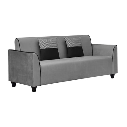 Beckett Cushion Back Fabric Sofa - Grey & Black