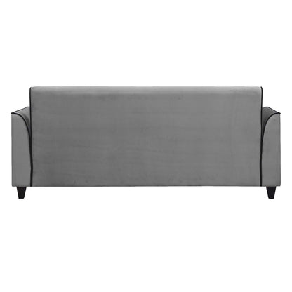 Beckett Cushion Back Fabric Sofa - Grey & Black