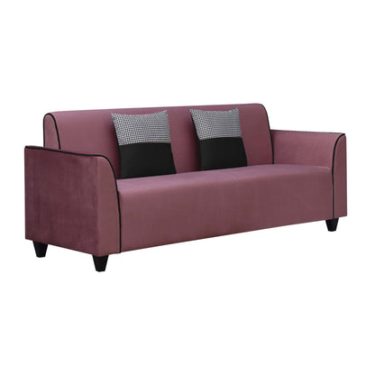 Beckett Cushion Back Fabric Sofa - Dark Pink & Black