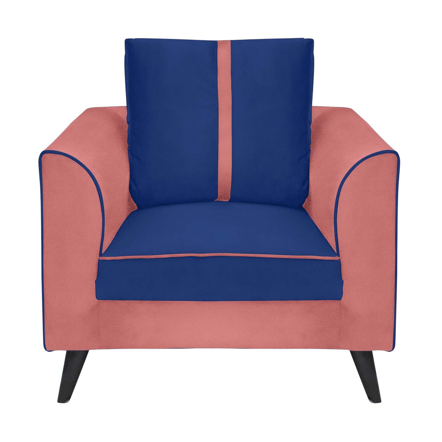 Mason Cushion Back Fabric Sofa - Dark Pink & Blue