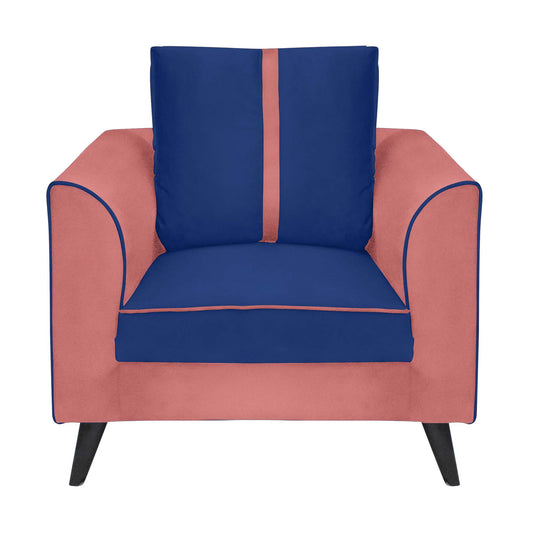 Mason Cushion Back Fabric Sofa - Dark Pink & Blue