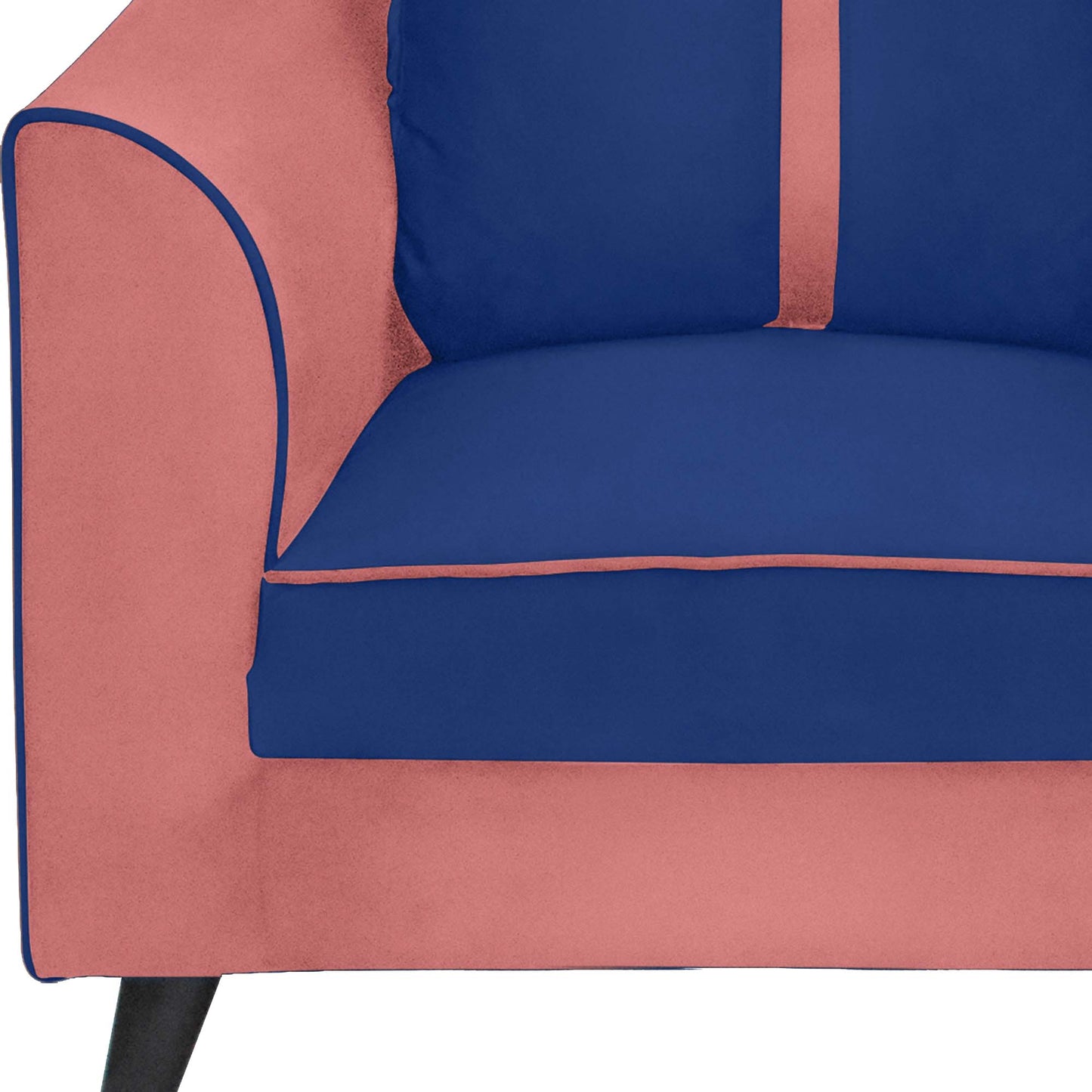 Mason Cushion Back Fabric Sofa - Dark Pink & Blue