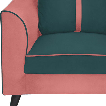 Mason Cushion Back Fabric Sofa - Dark Pink & Green