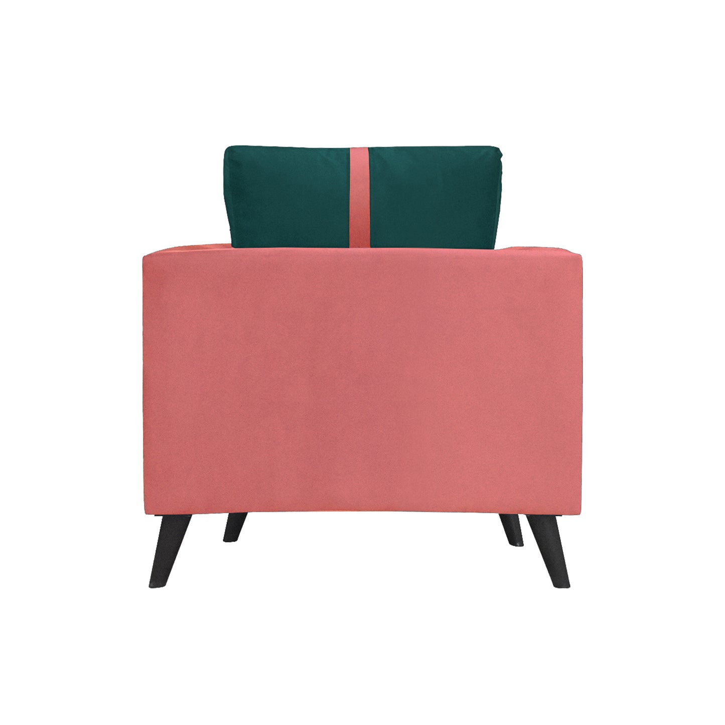 Mason Cushion Back Fabric Sofa - Dark Pink & Green