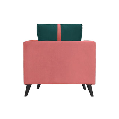 Mason Cushion Back Fabric Sofa - Dark Pink & Green