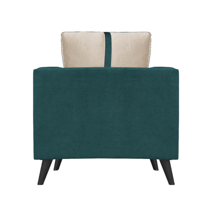 Mason Cushion Back Fabric Sofa - Green & Beige