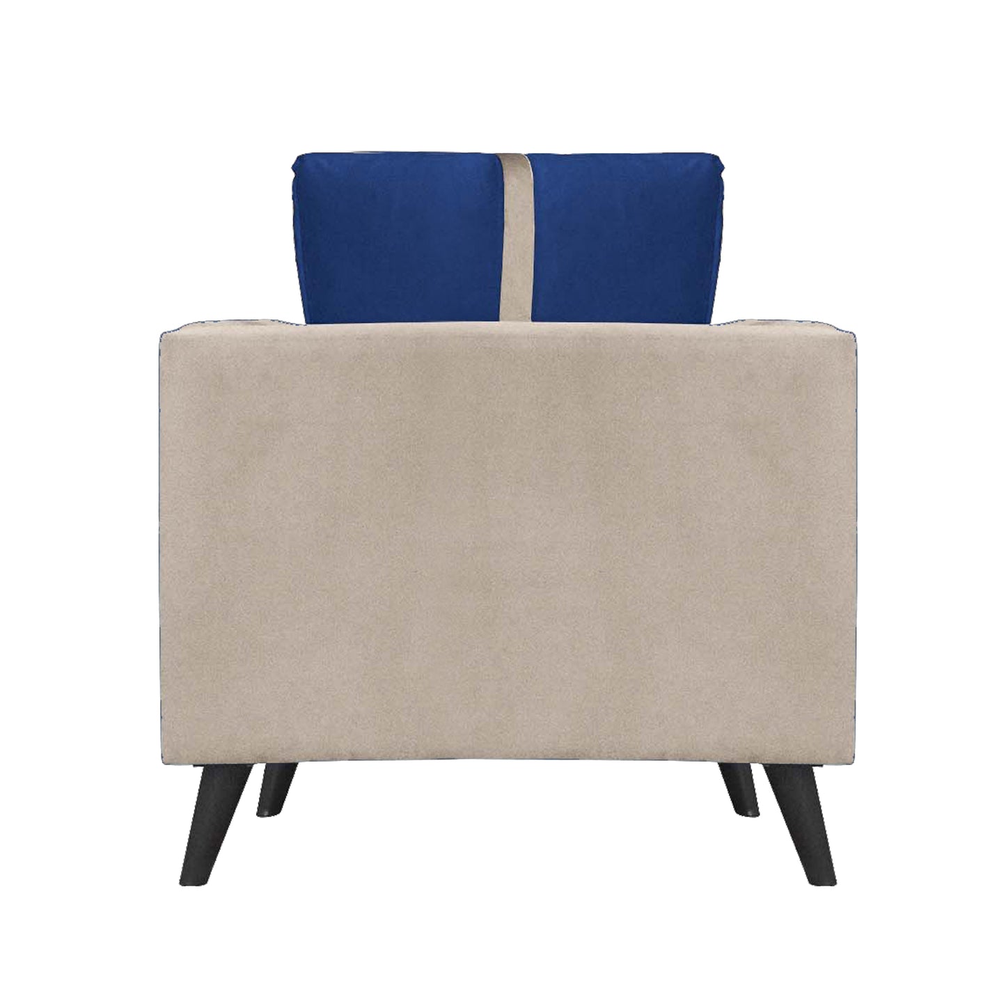 Mason Cushion Back Fabric Sofa - Beige & Blue