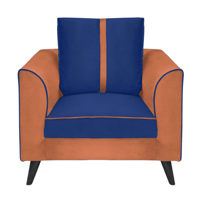 Mason Cushion Back Fabric Sofa - Orange & Blue