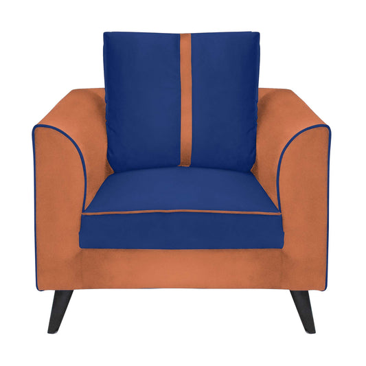 Mason Cushion Back Fabric Sofa - Orange & Blue