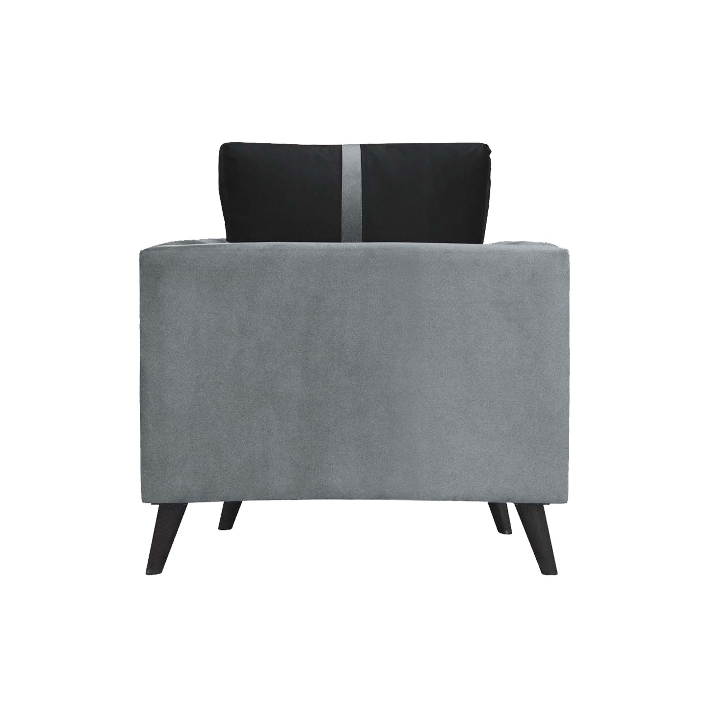 Mason Cushion Back Fabric Sofa - Grey & Black