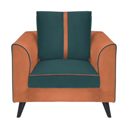 Mason Cushion Back Fabric Sofa - Orange & Green