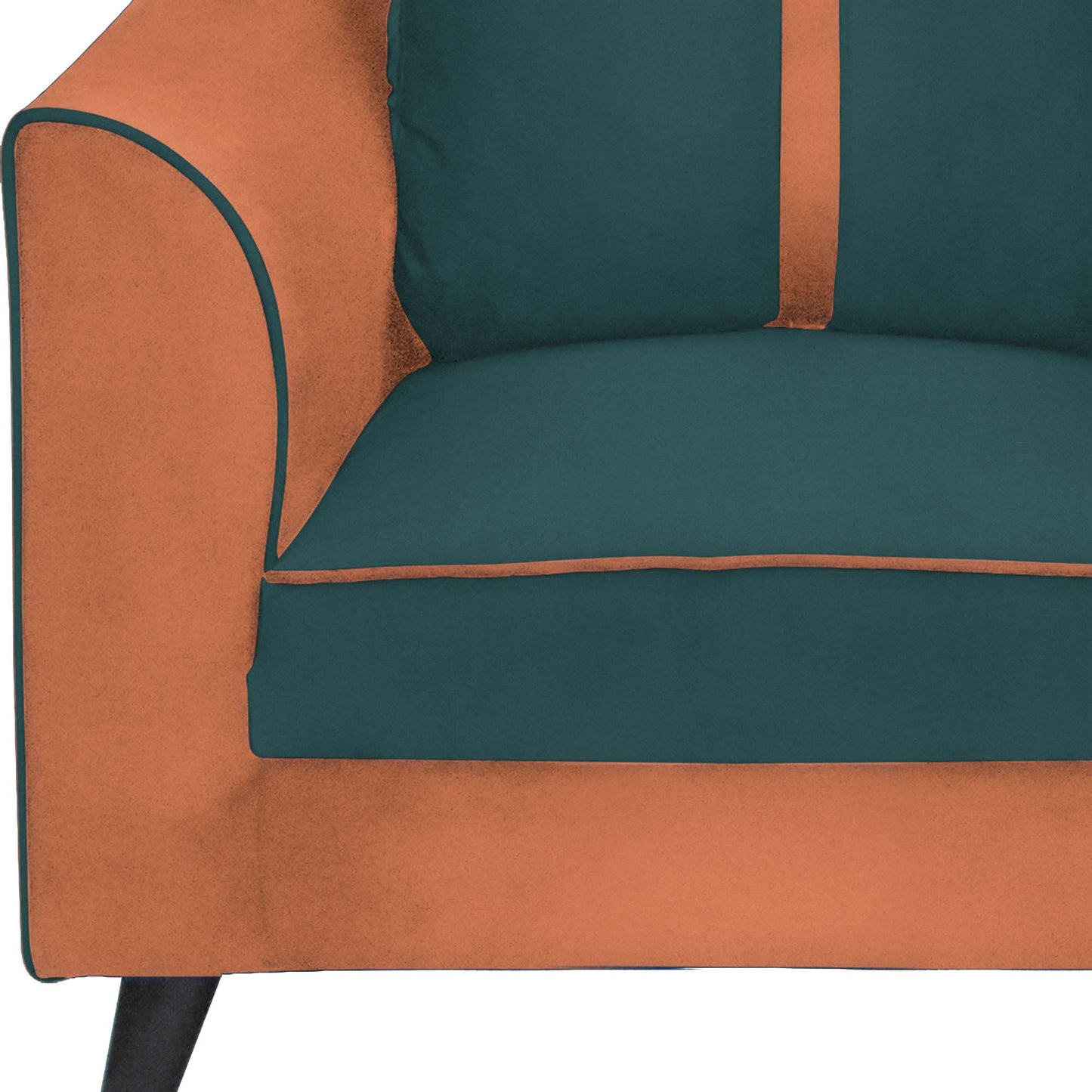 Mason Cushion Back Fabric Sofa - Orange & Green