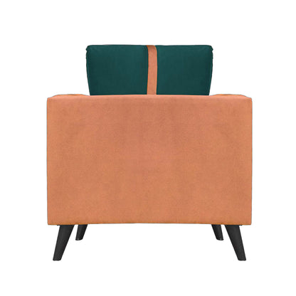 Mason Cushion Back Fabric Sofa - Orange & Green