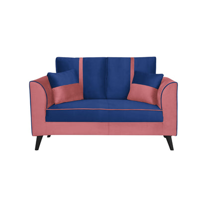 Mason Cushion Back Fabric Sofa - Dark Pink & Blue