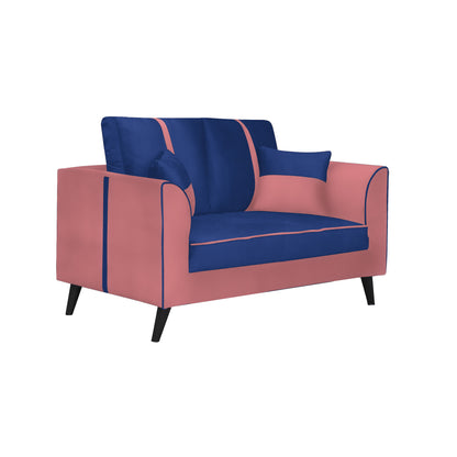 Mason Cushion Back Fabric Sofa - Dark Pink & Blue