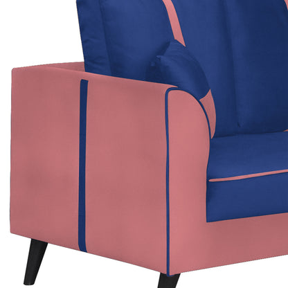 Mason Cushion Back Fabric Sofa - Dark Pink & Blue