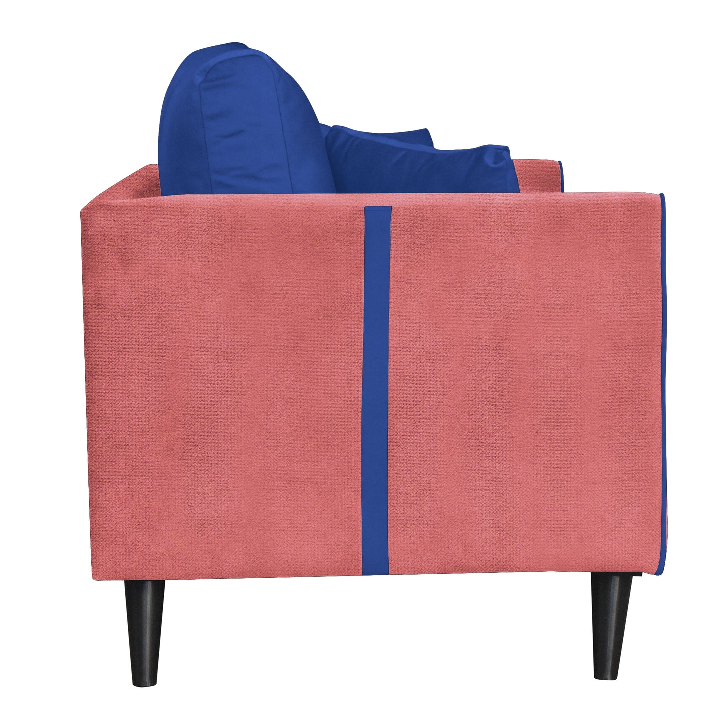 Mason Cushion Back Fabric Sofa - Dark Pink & Blue