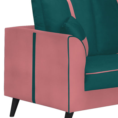 Mason Cushion Back Fabric Sofa - Dark Pink & Green