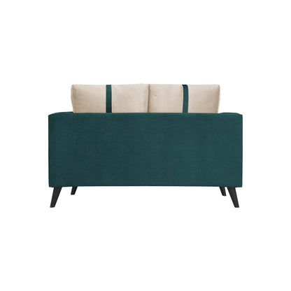 Mason Cushion Back Fabric Sofa - Green & Beige