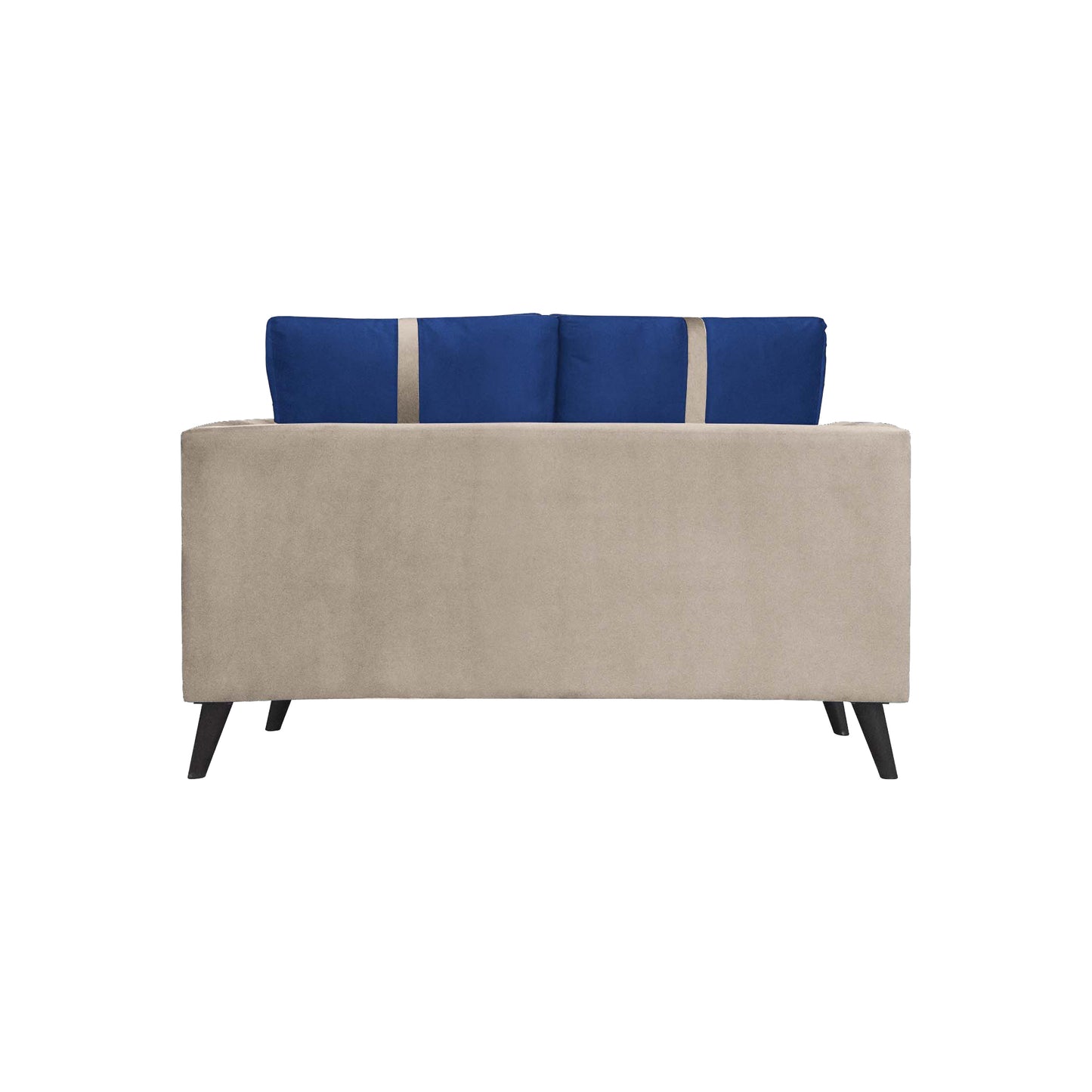 Mason Cushion Back Fabric Sofa - Beige & Blue