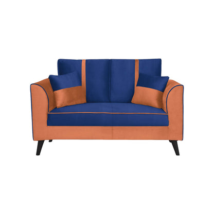 Mason Cushion Back Fabric Sofa - Orange & Blue