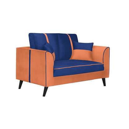 Mason Cushion Back Fabric Sofa - Orange & Blue