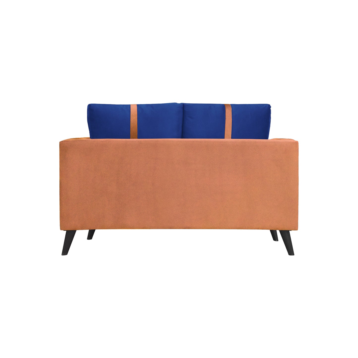 Mason Cushion Back Fabric Sofa - Orange & Blue