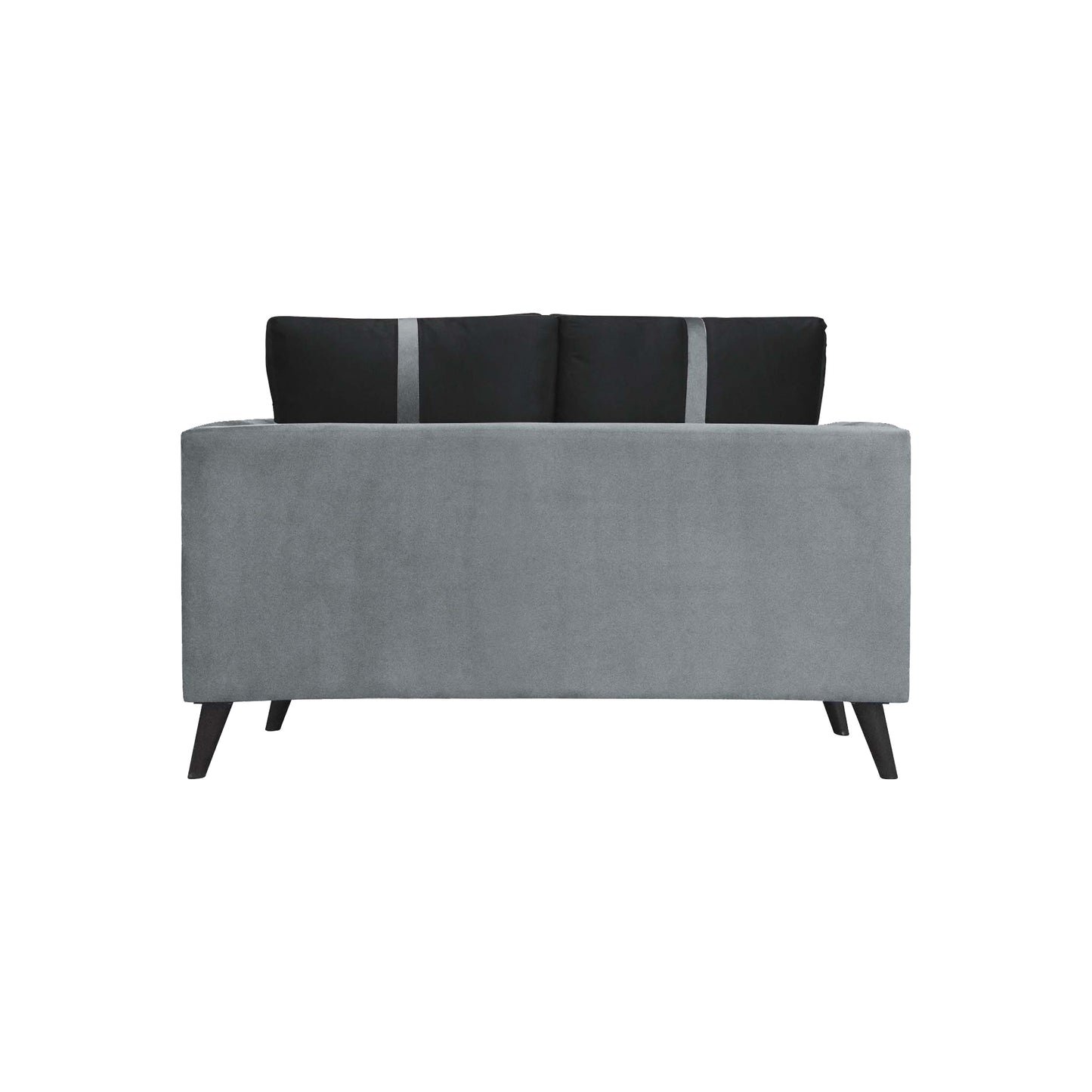 Mason Cushion Back Fabric Sofa - Grey & Black