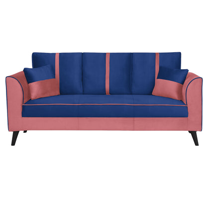 Mason Cushion Back Fabric Sofa - Dark Pink & Blue