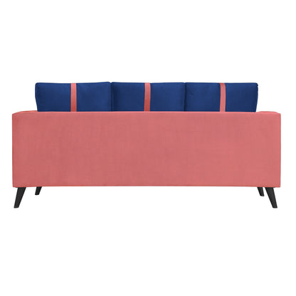 Mason Cushion Back Fabric Sofa - Dark Pink & Blue