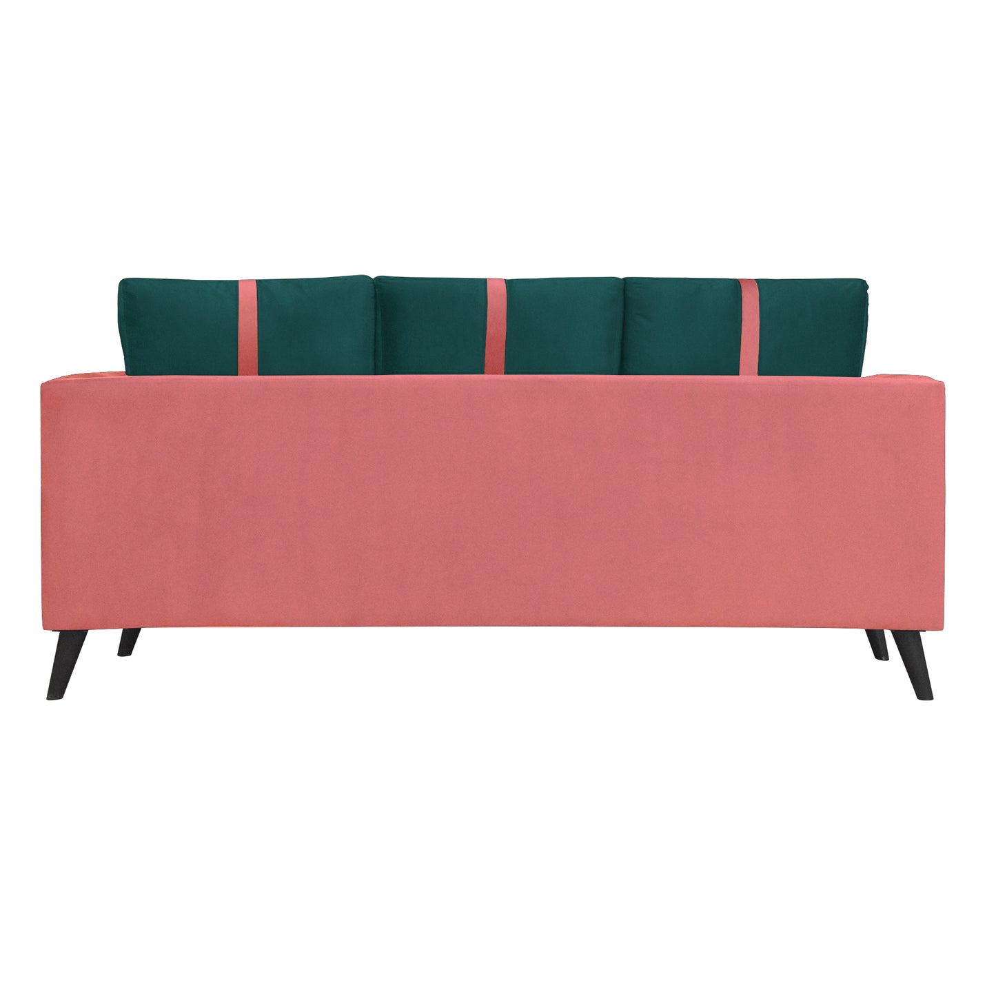 Mason Cushion Back Fabric Sofa - Dark Pink & Green