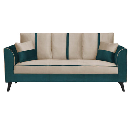 Mason Cushion Back Fabric Sofa - Green & Beige