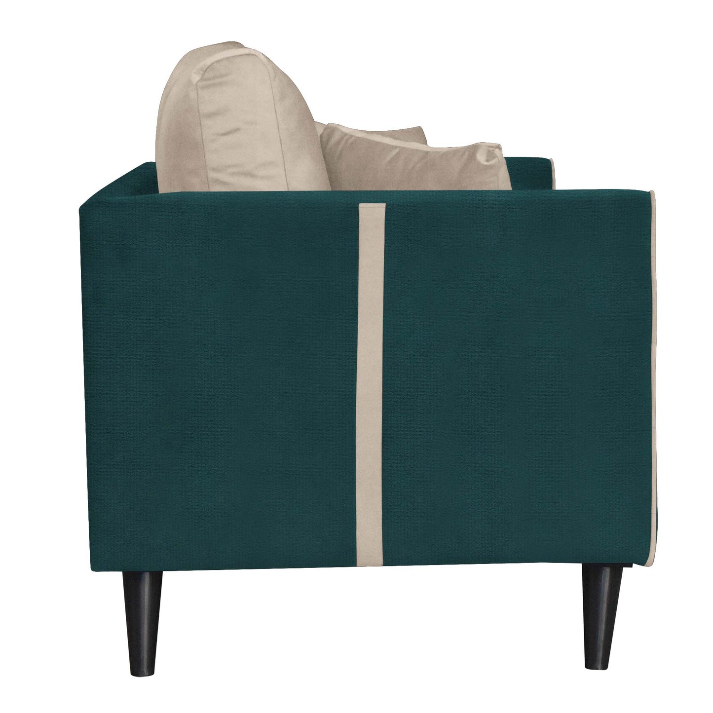 Mason Cushion Back Fabric Sofa - Green & Beige