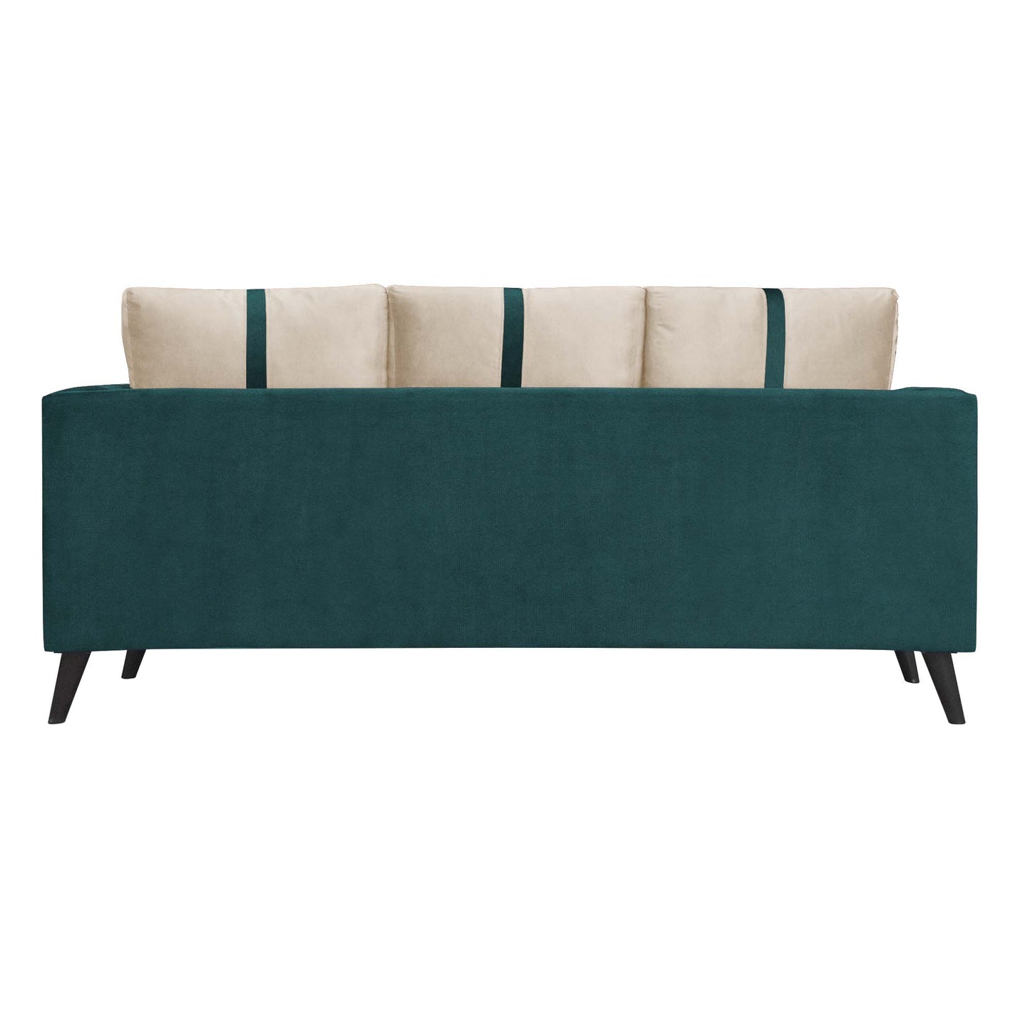 Mason Cushion Back Fabric Sofa - Green & Beige