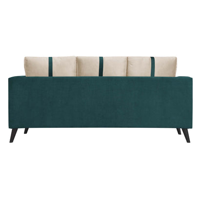 Mason Cushion Back Fabric Sofa - Green & Beige