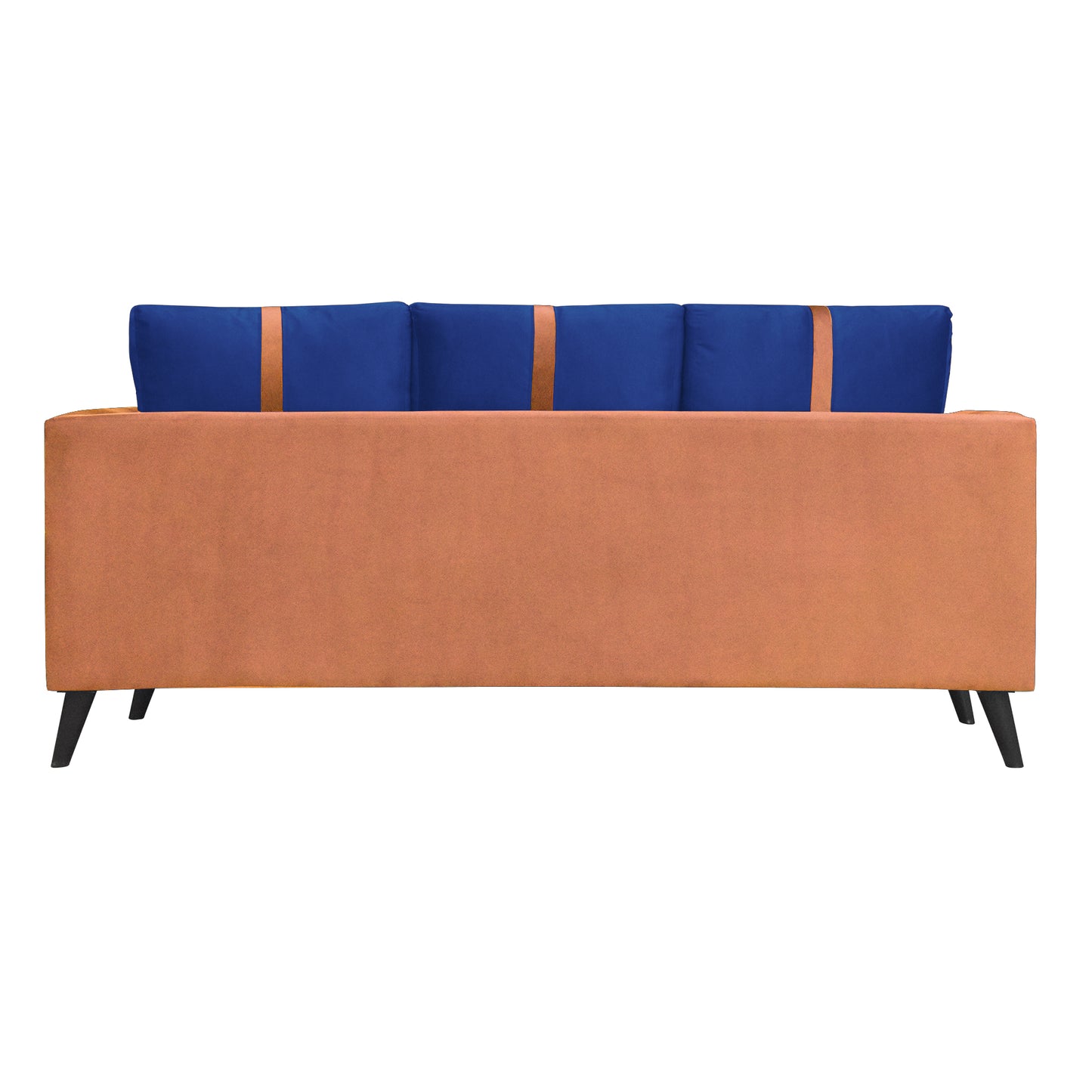 Mason Cushion Back Fabric Sofa - Orange & Blue