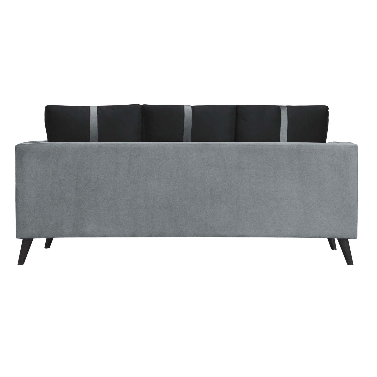 Mason Cushion Back Fabric Sofa - Grey & Black