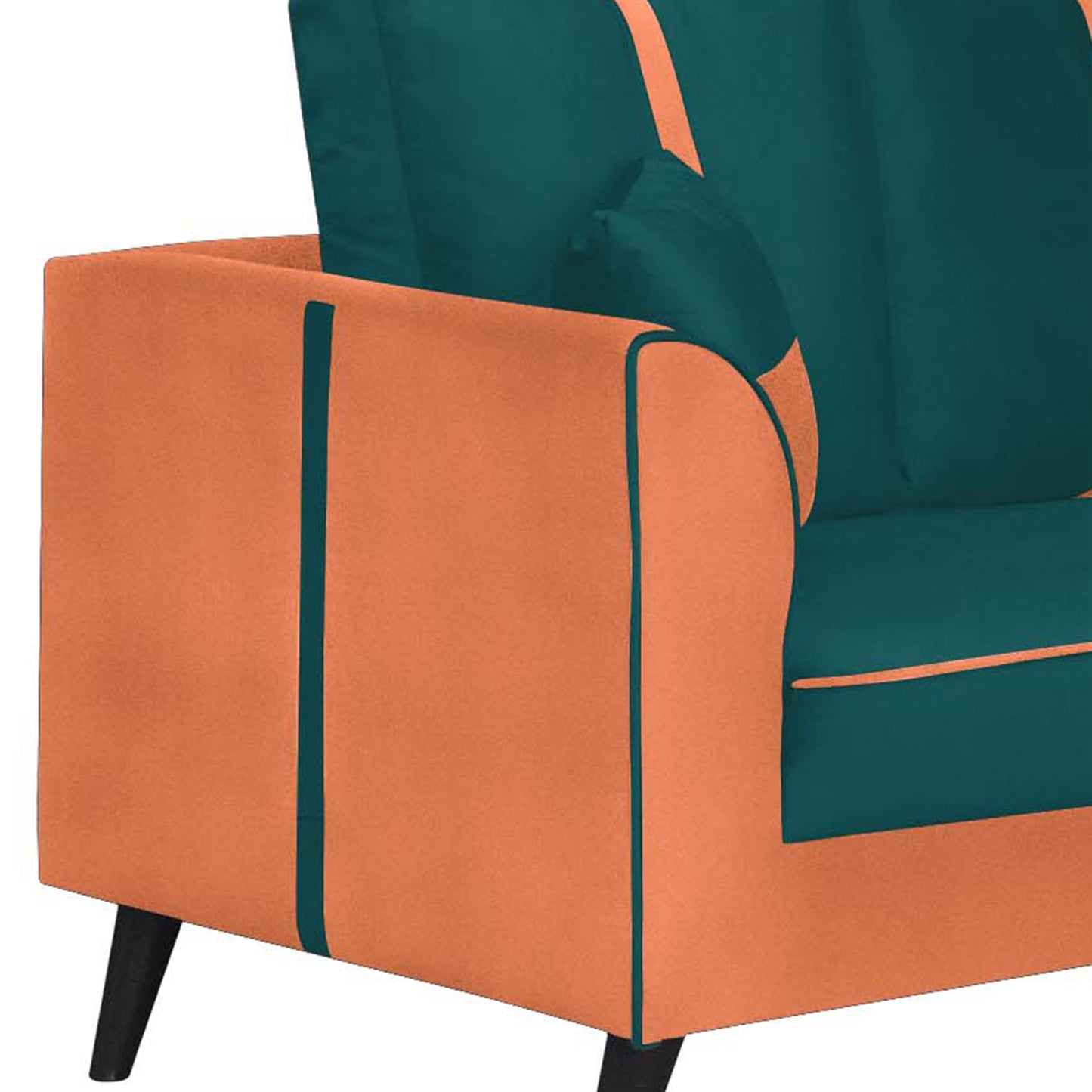 Mason Cushion Back Fabric Sofa - Orange & Green