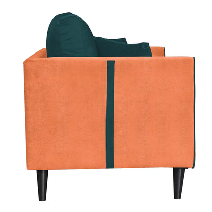 Mason Cushion Back Fabric Sofa - Orange & Green