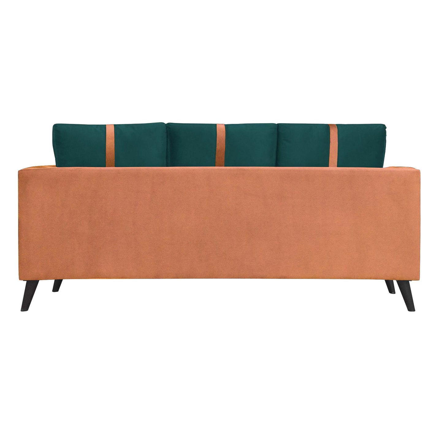 Mason Cushion Back Fabric Sofa - Orange & Green