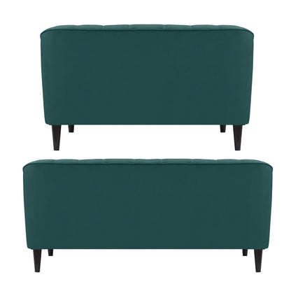 Persia Quilted Back 3+2 Seater FabricSofa Set - Green